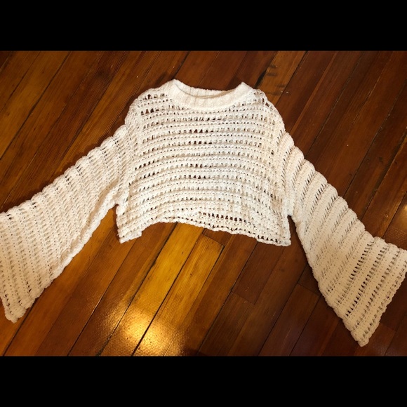 🚫SOLD🚫 Free People Oversized Crop Knit Sweater - Picture 4 of 6